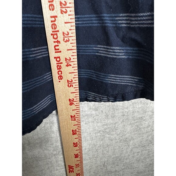 Roebuck & Co Button Up Shirt Mens Size S Navy Blue Striped Short Sleeve Collar - Picture 6 of 7